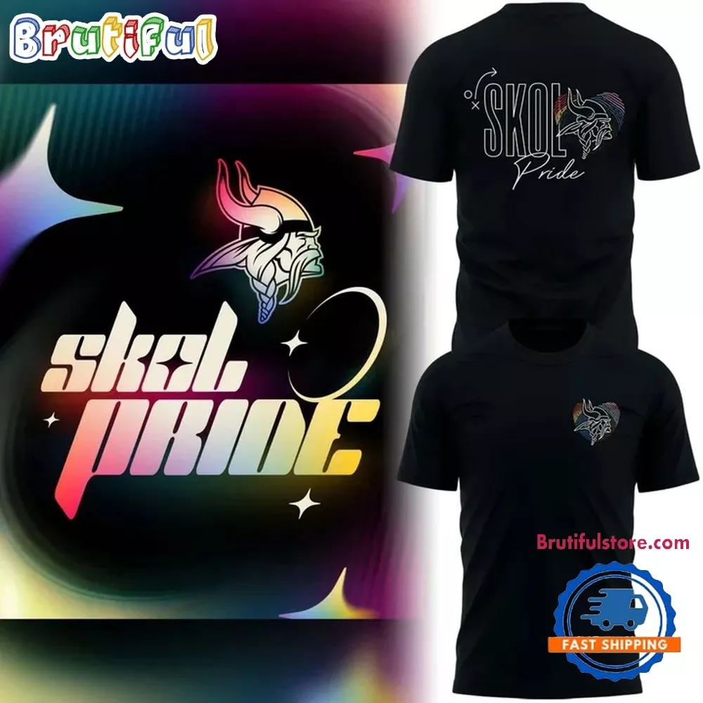 2026 Minnesota Vikings Skol Pride Night Black 3D Shirt