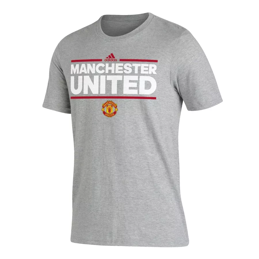 Adidas Manchester United Lockup T-Shirt – Heathered Gray