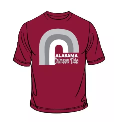Alabama Crimson Tide – Rainbow & Retro Type Cardinal T-Shirt