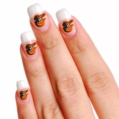 Baltimore Orioles Finger Nail Tattoo