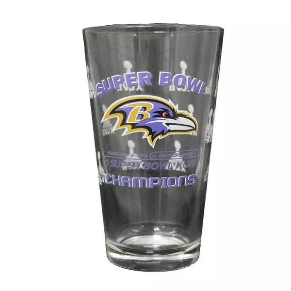 Baltimore Ravens Super Bowl Champion Etched Pint Glass
