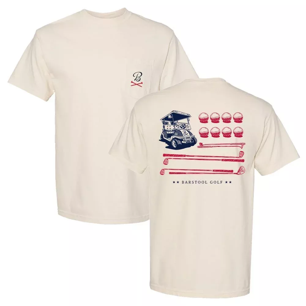 Barstool Golf Cart Flag Pocket Tee