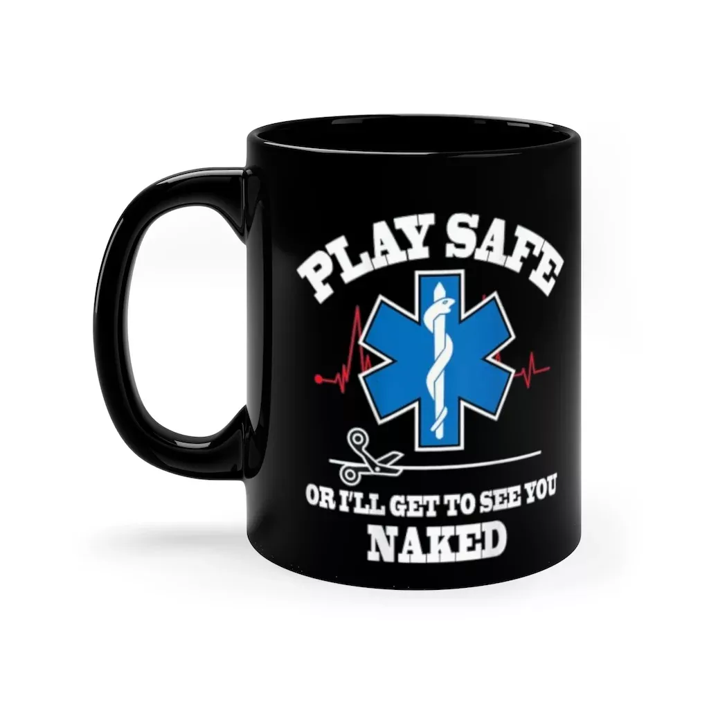 Black mug 11oz – Play Safe