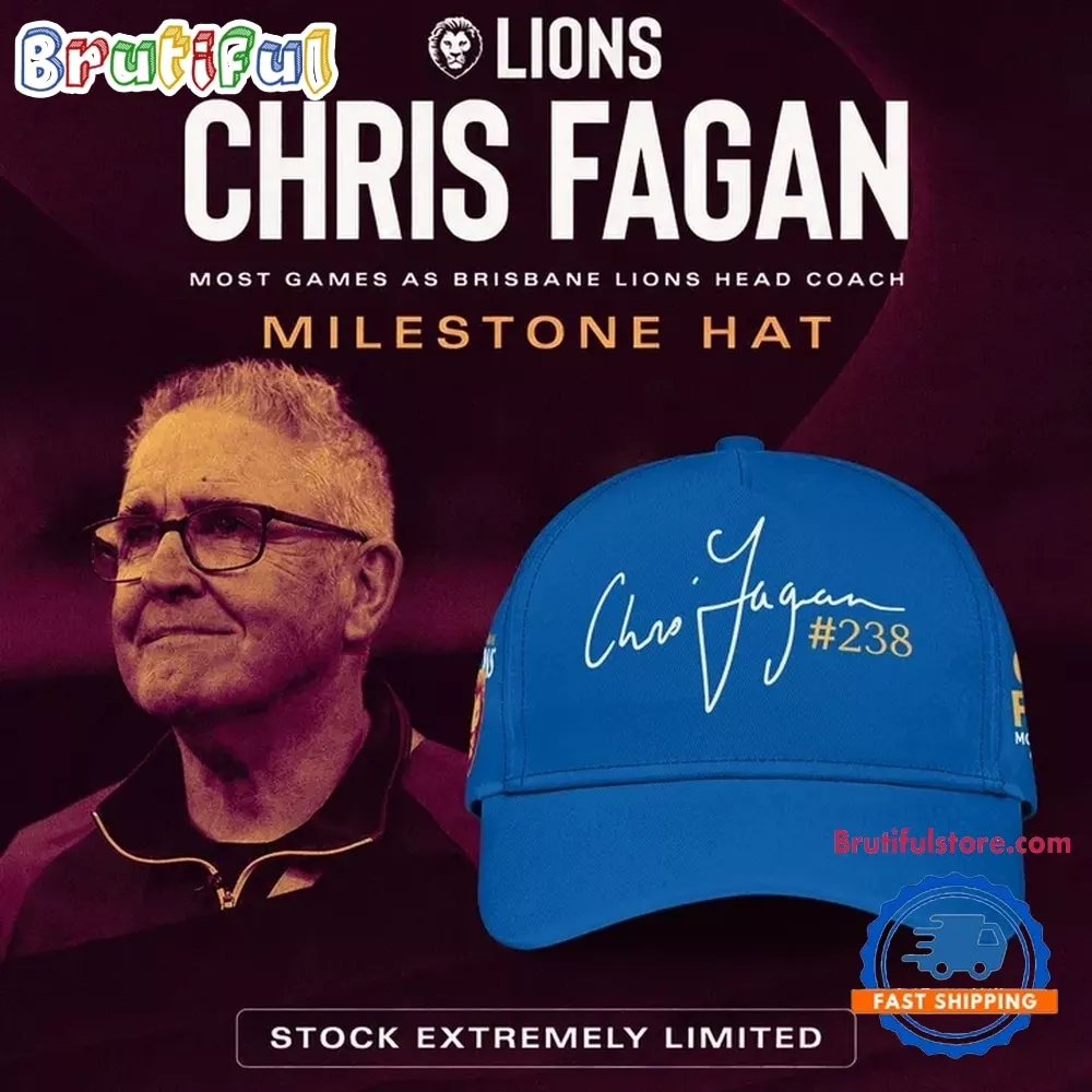 Brisbane Lions Chris Fagan Milestone Signature 2026 Blue Cap