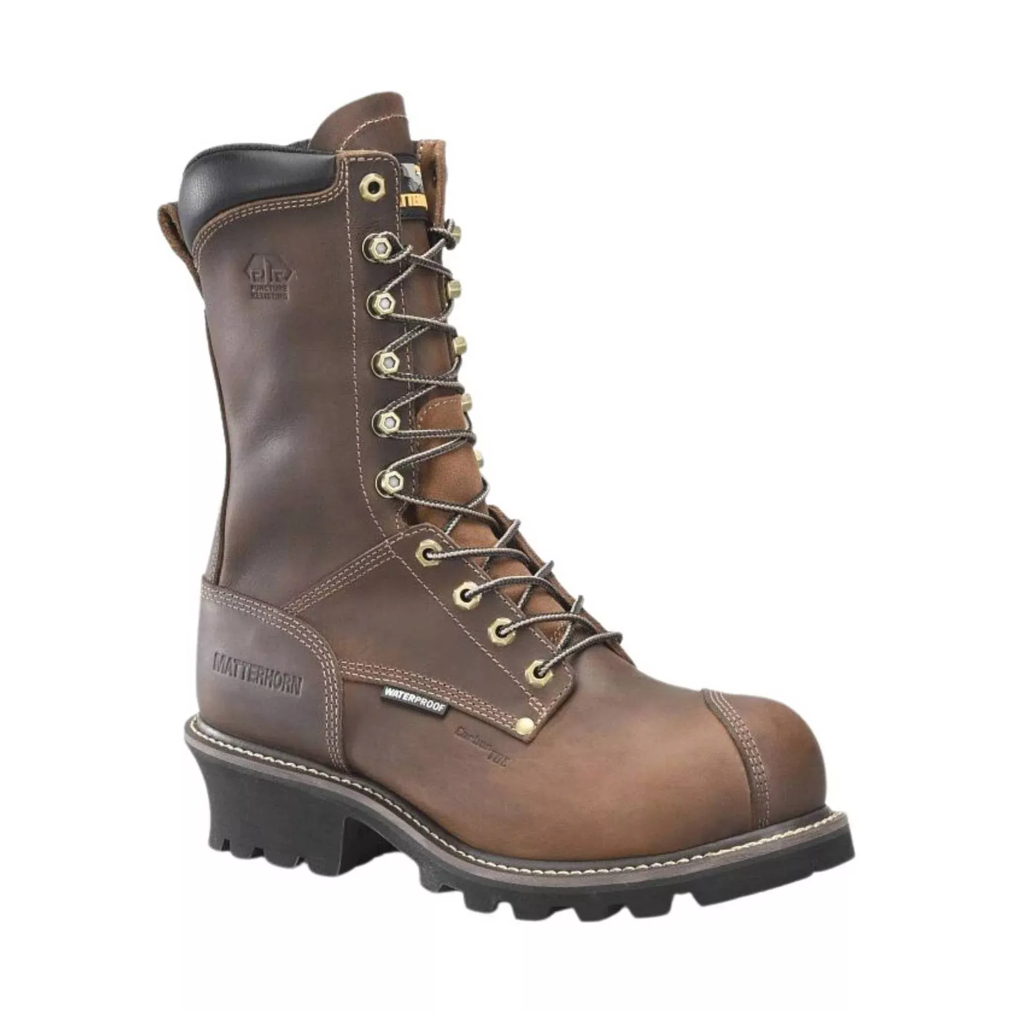 Carolina Men’s Arc 10 Inch Logger Composite Toe Waterproof Work Boot – Dark Brown