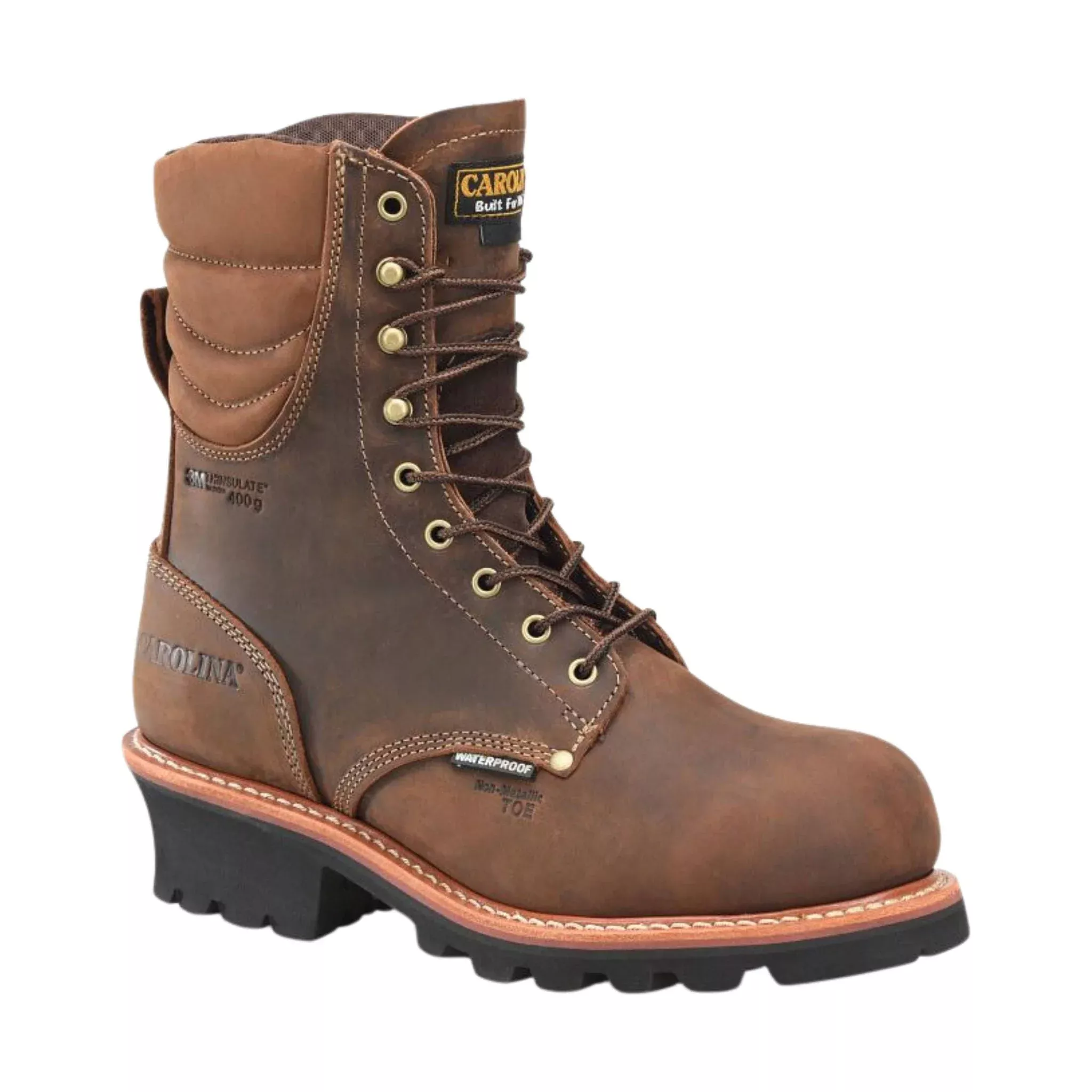 Carolina Men’s Hemlock Insulated 400G Composite Toe Logger Work Boots – Medium Brown
