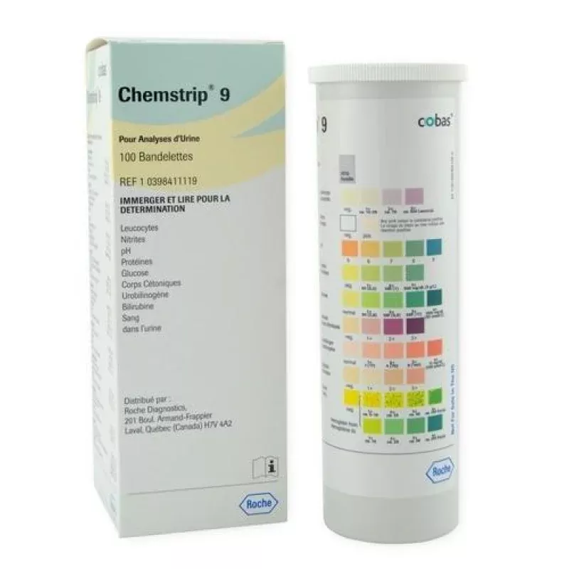 Chemstrip 9 Urine Test Strips|BOTTLE (100 Strips)