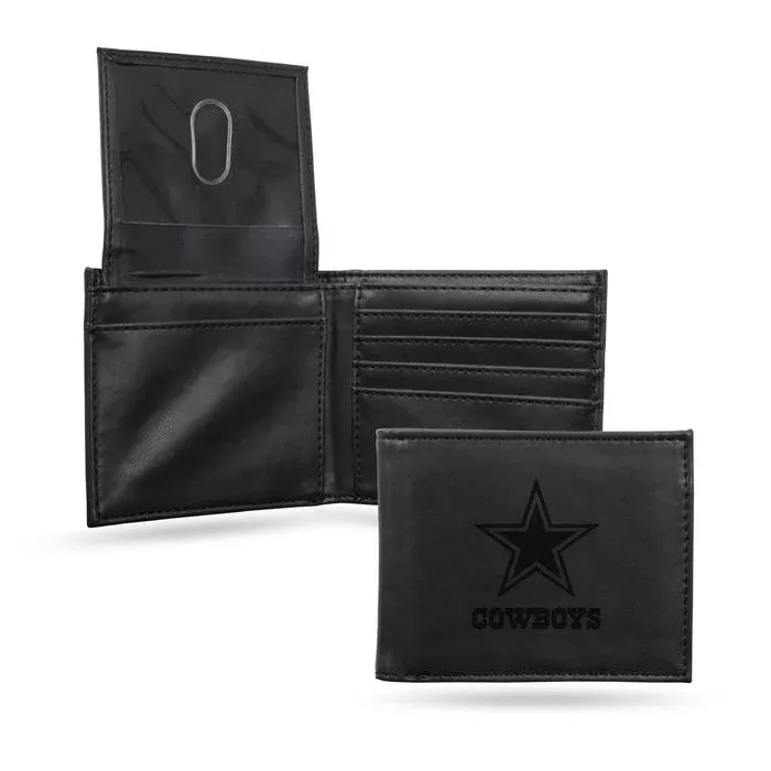 Dallas Cowboys – Laser Engraved Black Billfold Wallet