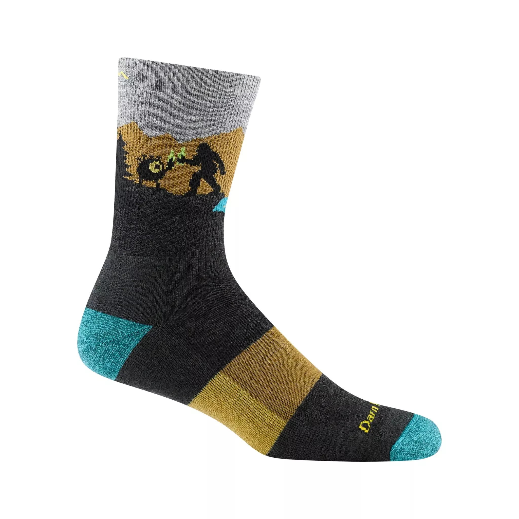 Darn Tough Vermont Men's Close Encounters Micro Crew Midweight Hiking Sock - Charcoal