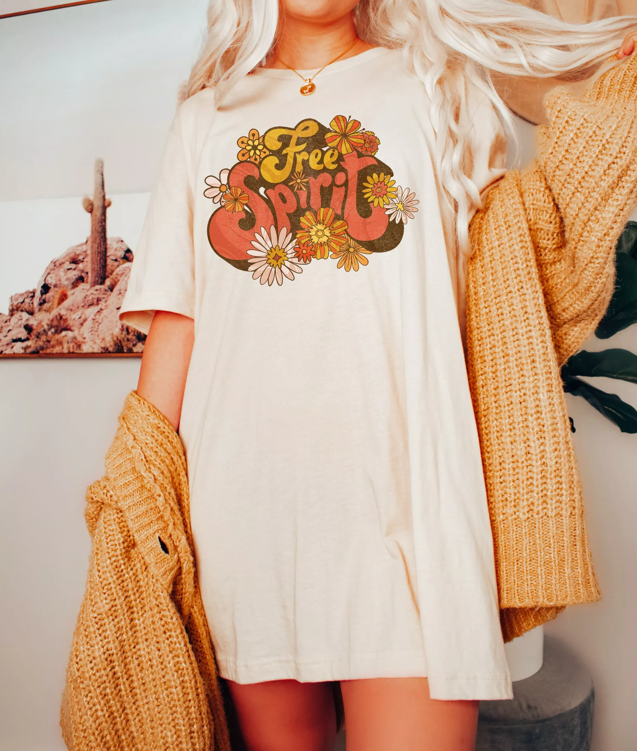 *Free Spirit Retro T-Shirt or Crew Sweatshirt