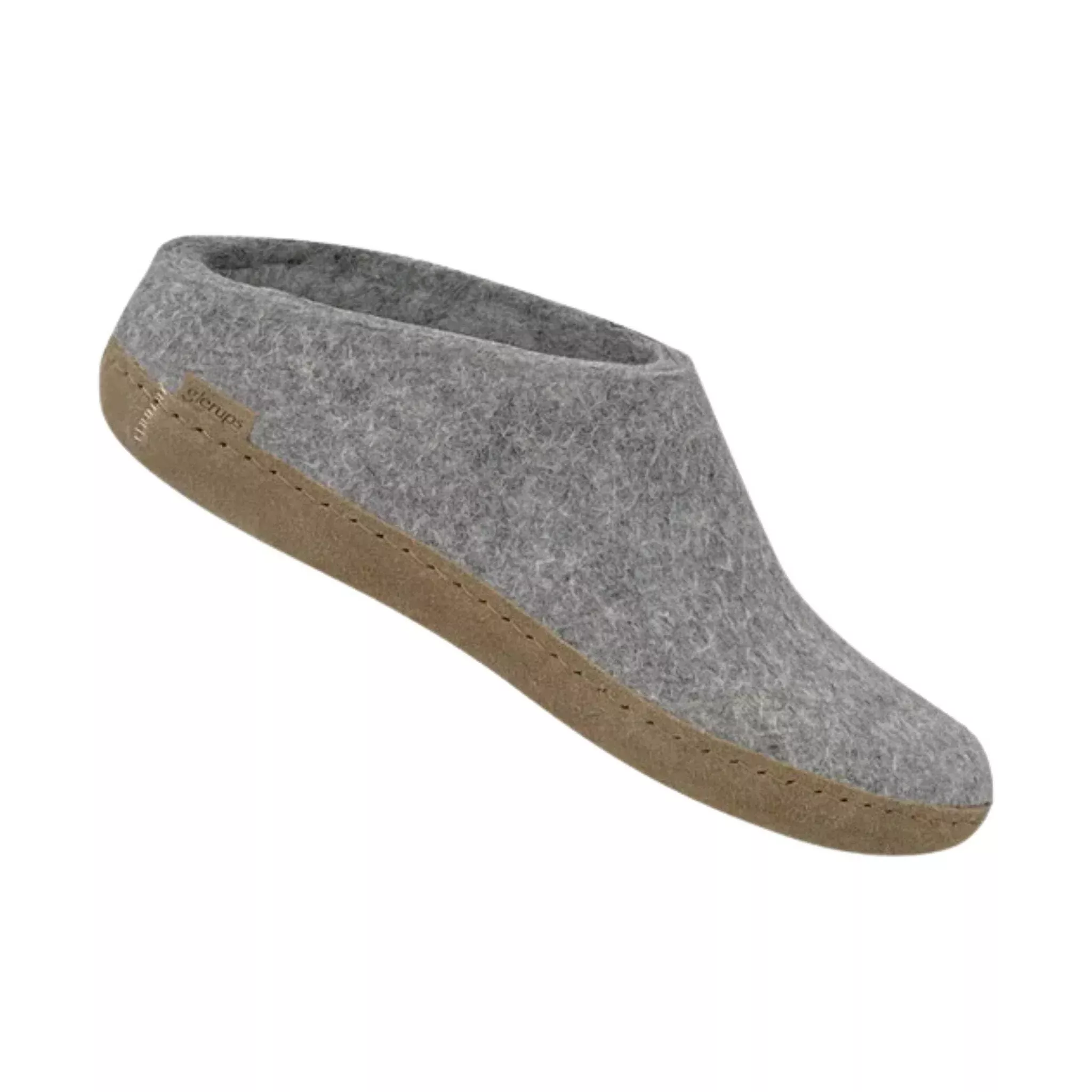 Glerups Slip On With Leather Sole Slipper – Grey Suede