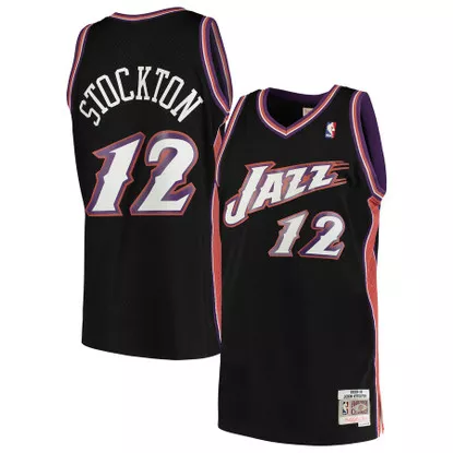 John Stockton Utah Jazz Mitchell & Ness Jersey Black