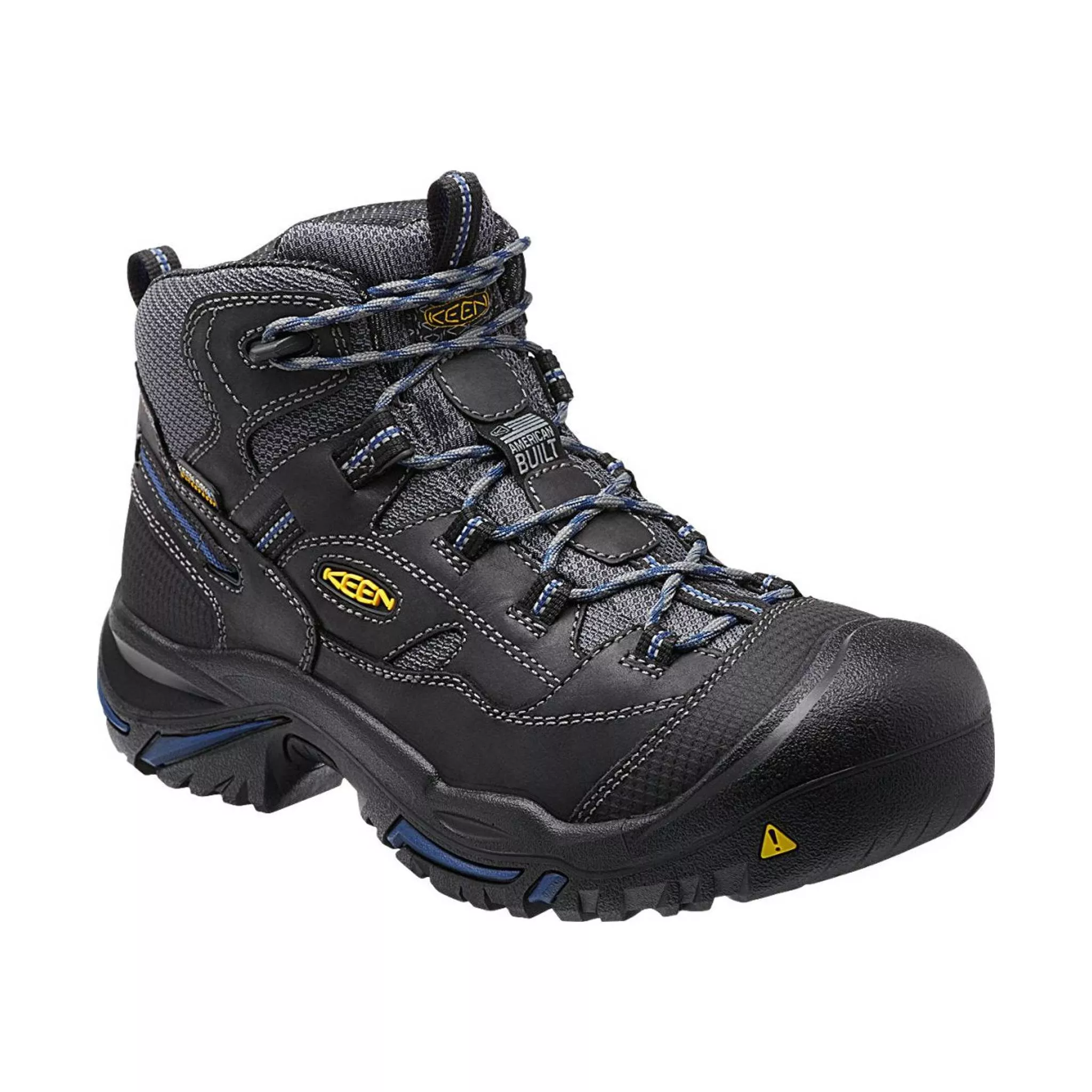 KEEN Utility Men’s Braddock Mid Waterproof Soft Toe Boots – Raven/Estate Blue