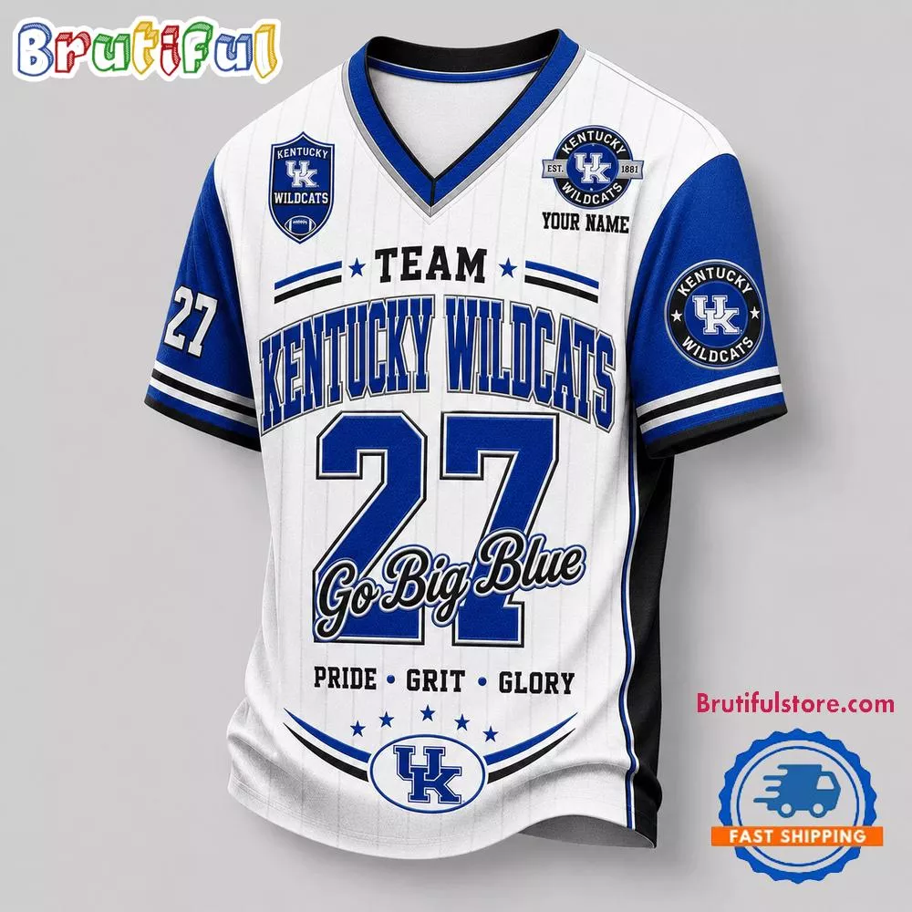 Kentucky Wildcats NCAA Team Legacy Personalized Football Jersey