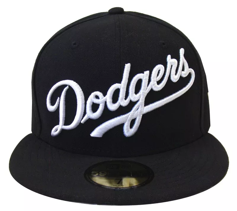 Los Angeles Dodgers Fitted New Era 59FIFTY Wordmark Black Cap Hat