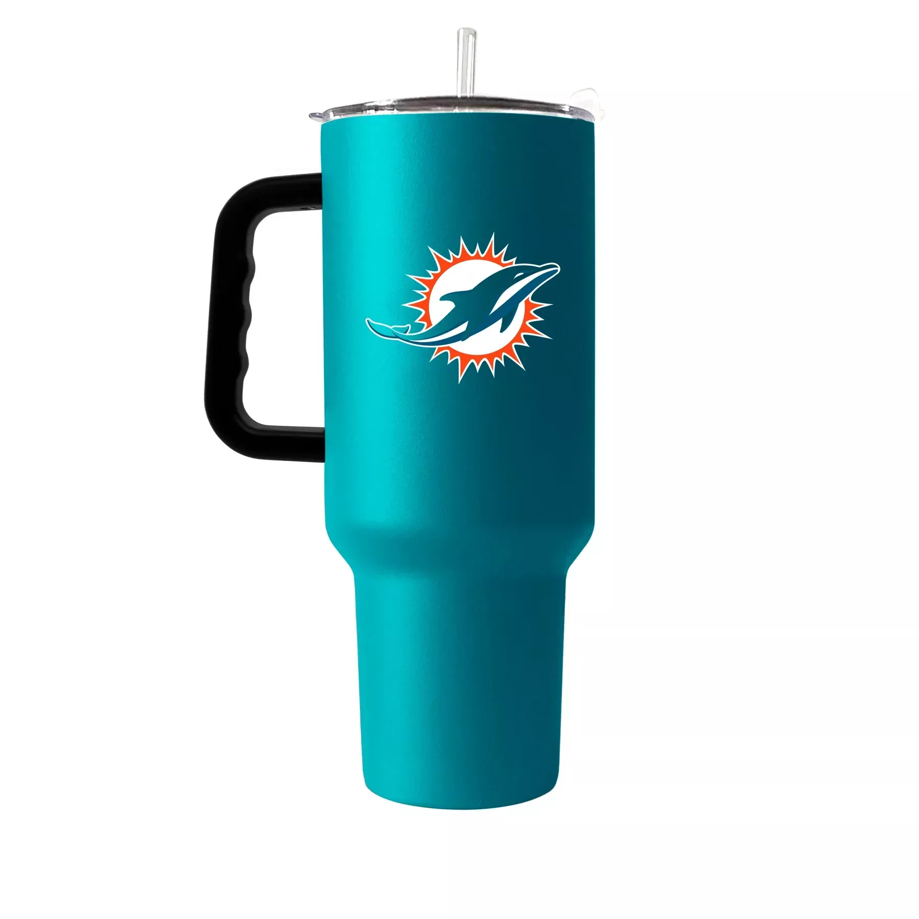 MIAMI DOLPHINS 40OZ. FLIPSIDE TRAVEL TUMBLER WITH HANDLE