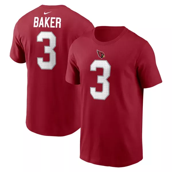 NFL Arizona Cardinals Budda Baker Nike Name & Number T-Shirt – Red