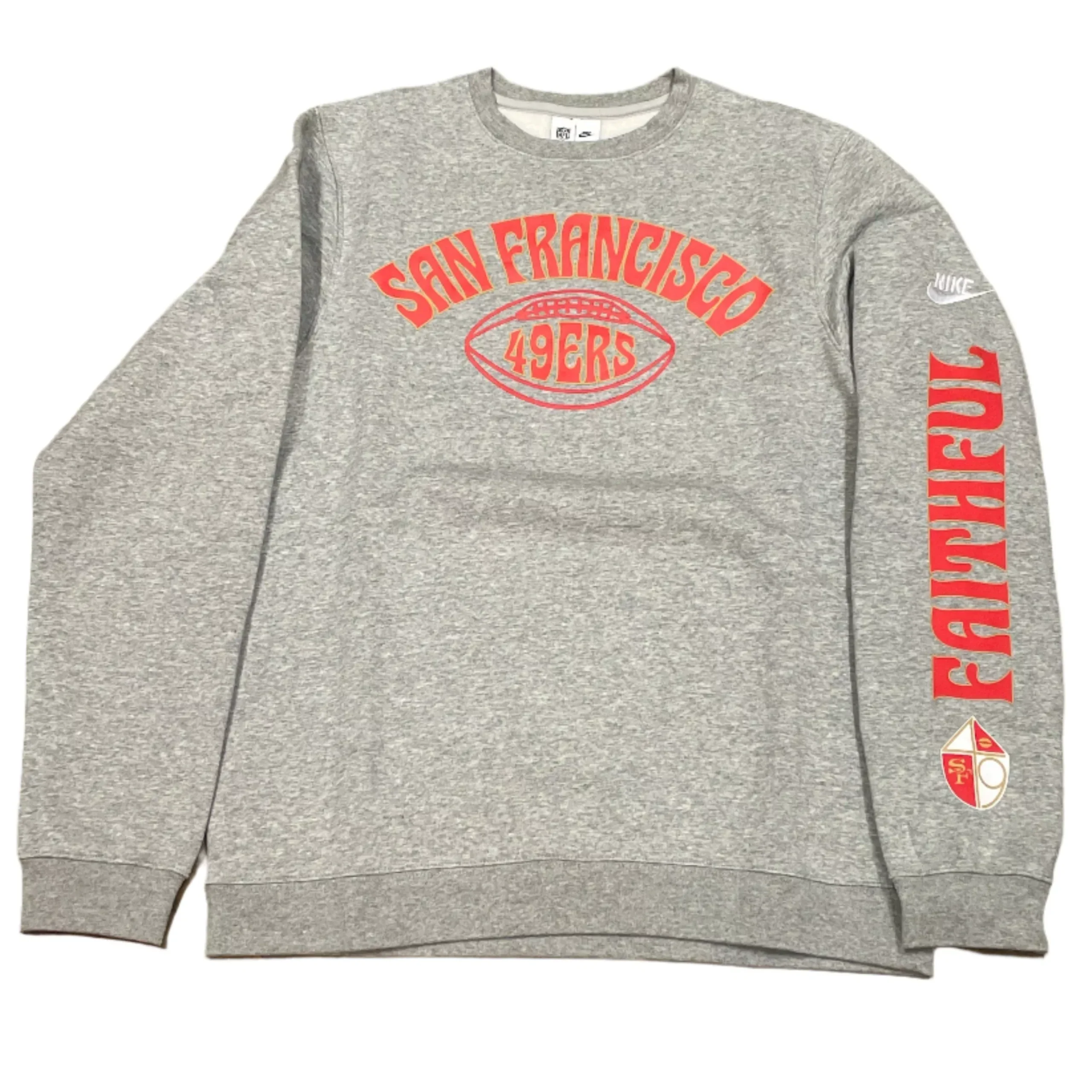 Nike San Francisco 49ers Arch Lockup Crewneck – Grey