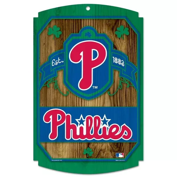 Philadelphia Phillies Shamrock Wooden Sign