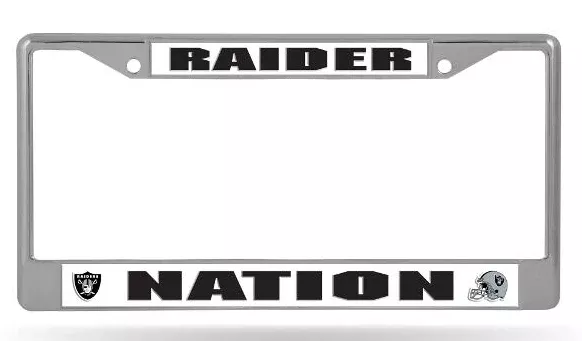 Raiders Chrome Auto Licensed Plate Frame Raider Nation