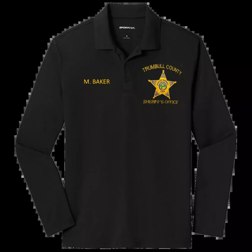 Red Diamond Sport Tek Long Sleeve Polo – Custom Ohio Sheriff Embroidery