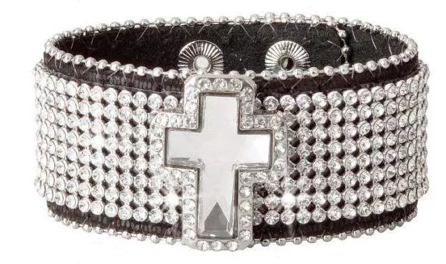 Rhinestone Cross Wristband