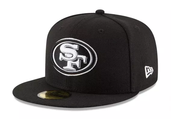 San Francisco 49ers Fitted New Era 59Fifty League Basic Cap Hat Black White