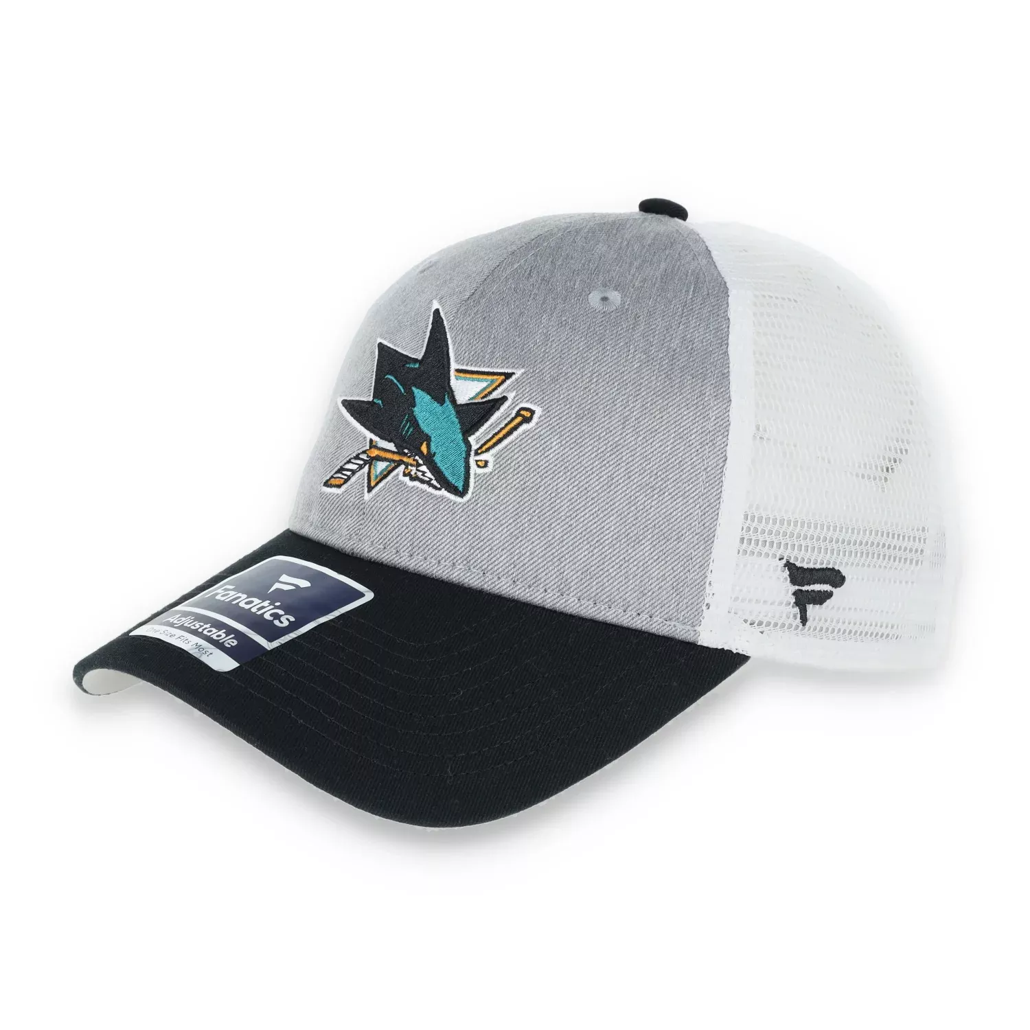 San Jose Sharks Fanatics Branded Trucker Snapback Hat-Stone Grey
