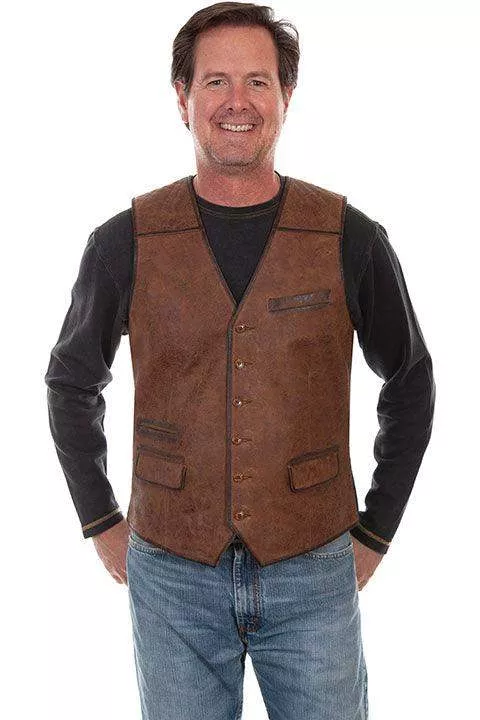 Scully BROWN CANVAS BACK VEST