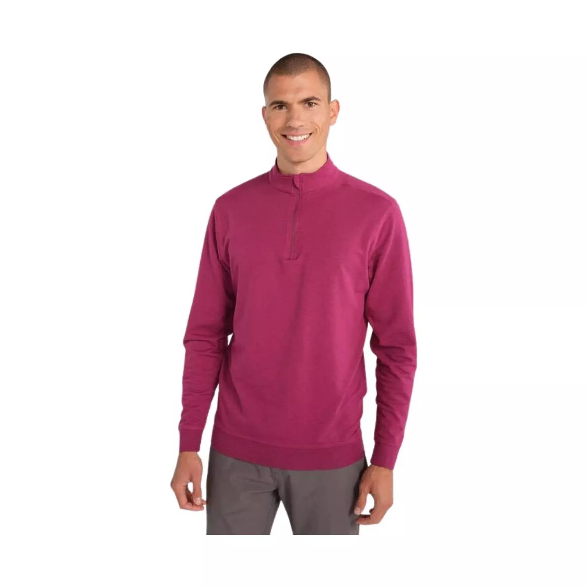 Tasc Men’s Cloud French Terry Quarter Zip – Mulberry
