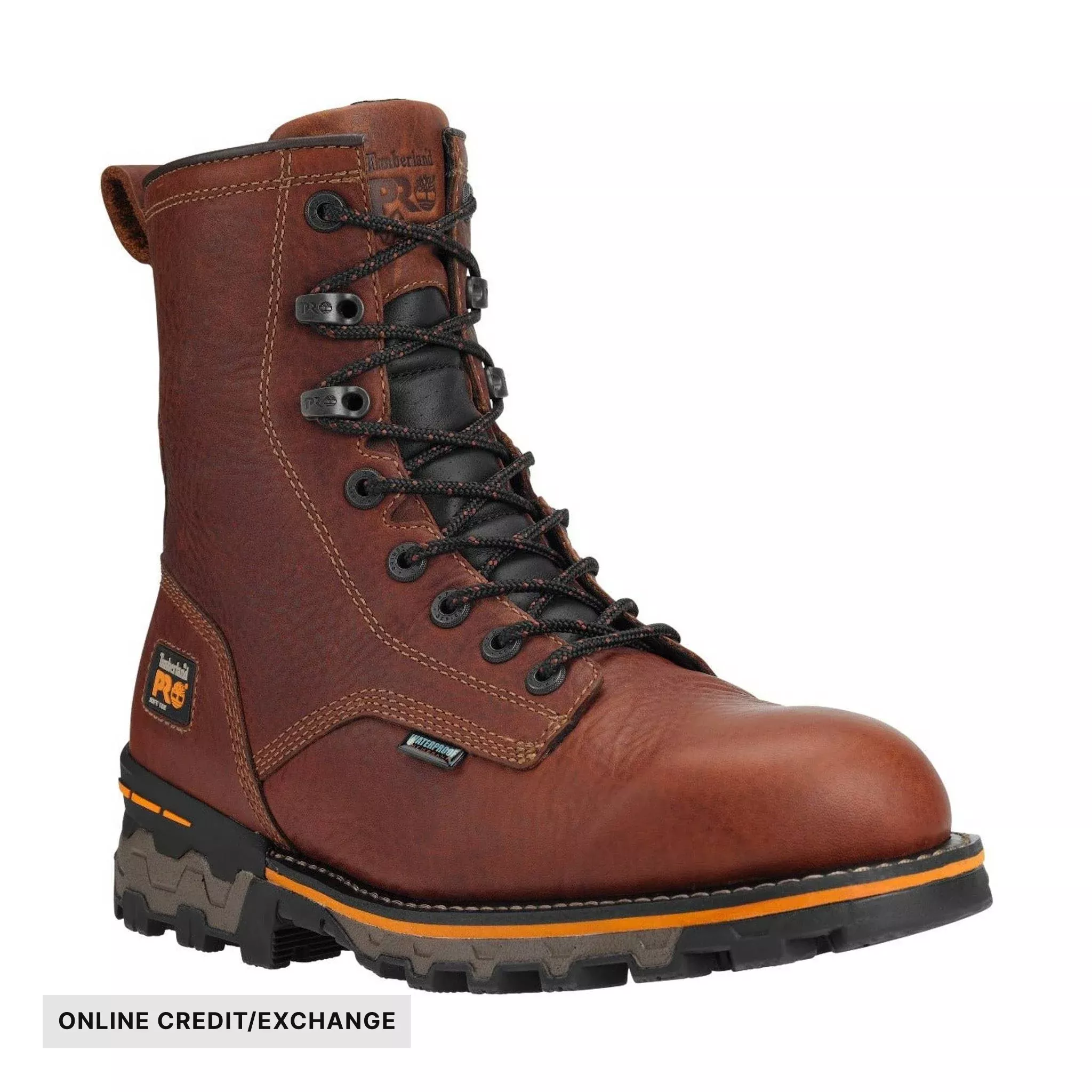 Timberland Pro Men's 8 Inch Boondock Lace Up Soft Toe Waterproof Work Boot - Brown