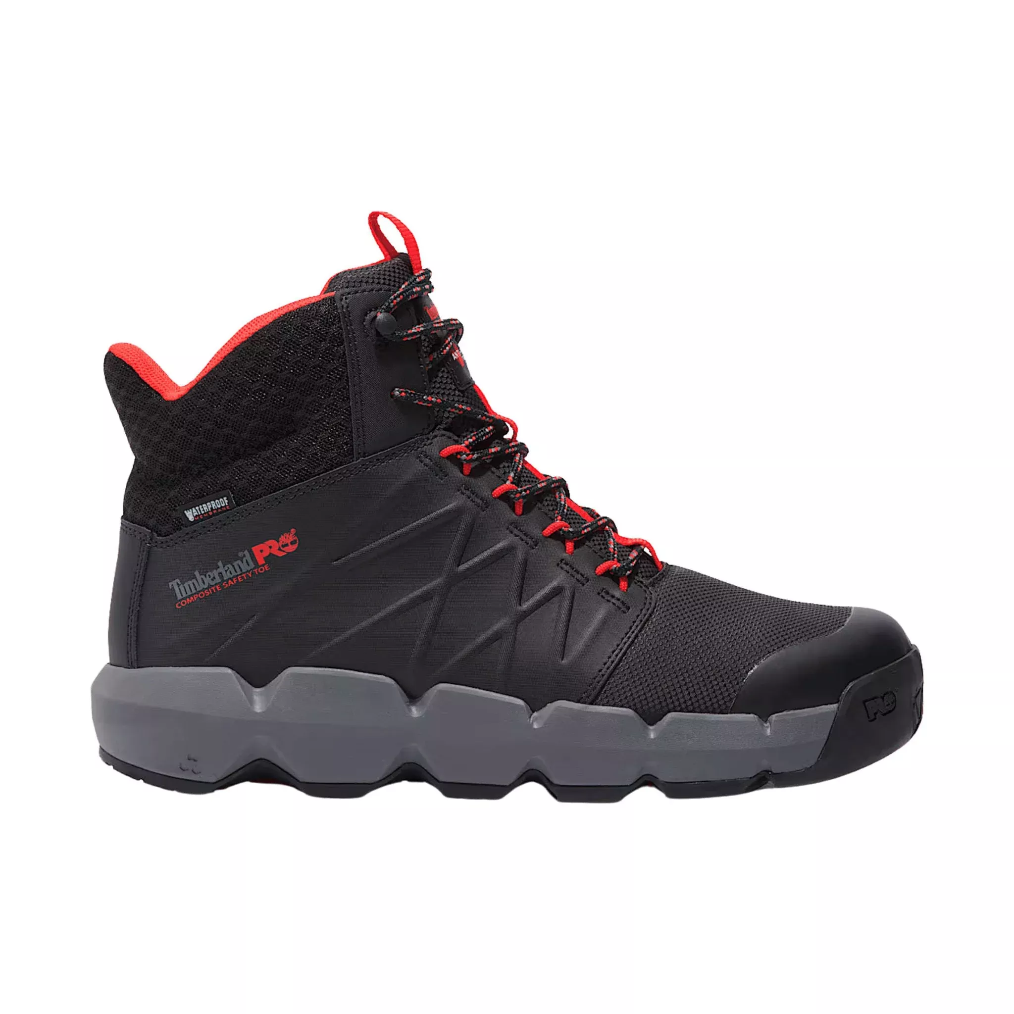 Timberland Pro Men’s Morphix 6 Inch Waterproof Composite Toe Work Boots – Black/Red