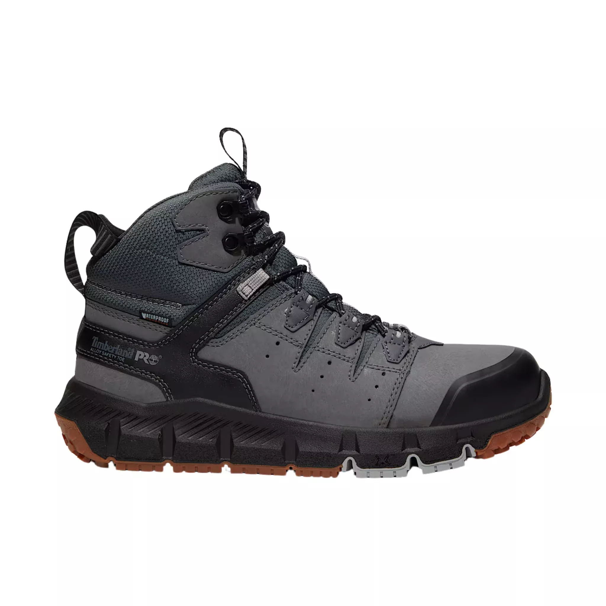Timberland Pro Men’s Tempe 6 Inch Waterproof Alloy Toe Work Boots – Medium Grey Leather