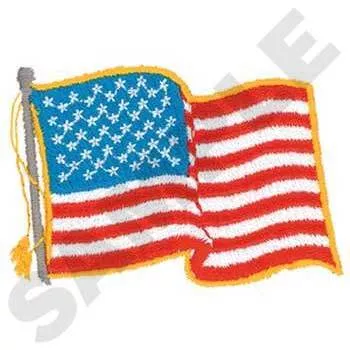 U. S. A. WavingFlag Embroidery