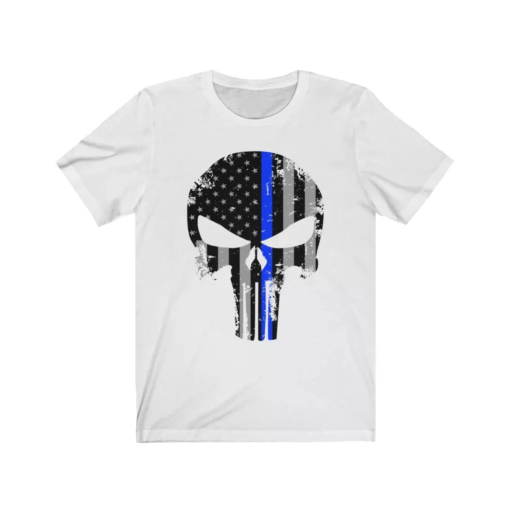 Unisex Jersey Short Sleeve Tee – Blue Line Punisher