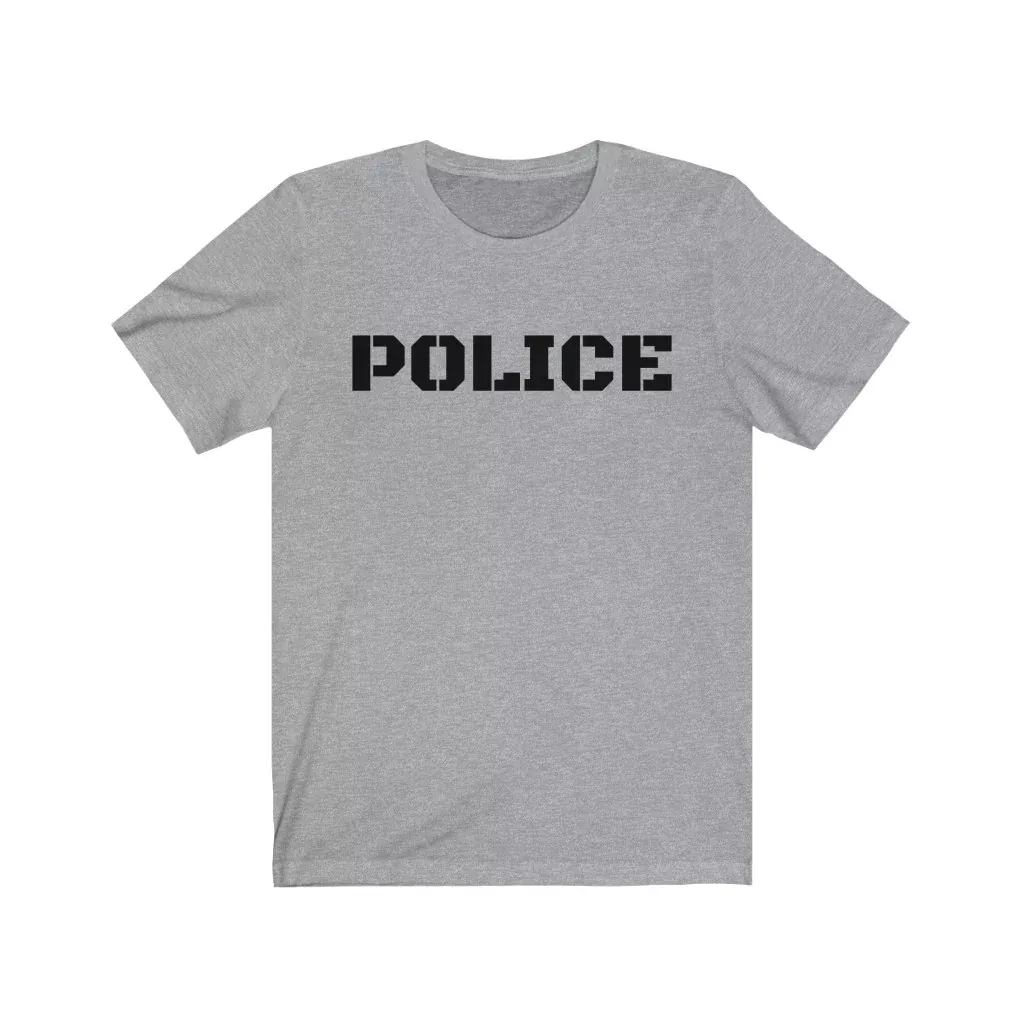 Unisex Jersey Short Sleeve Tee – “POLICE” Front and Back