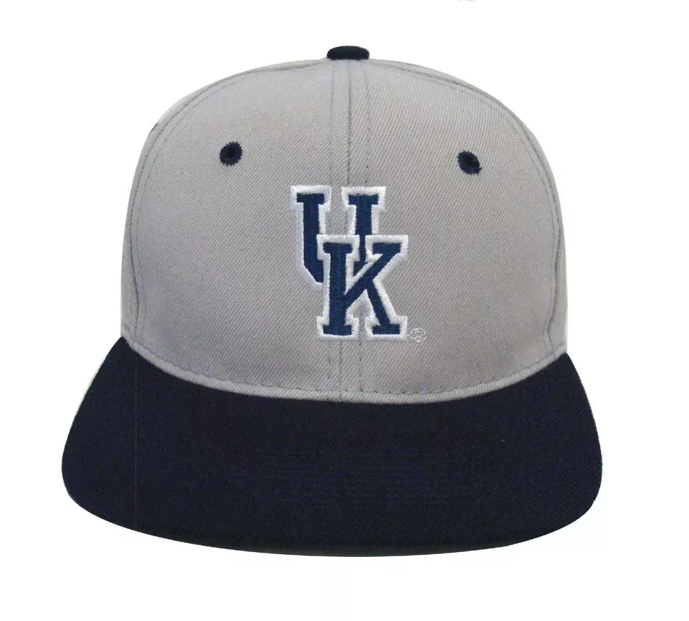 University of Kentucky Snapback Retro Vintage Logo Cap Hat Grey Navy