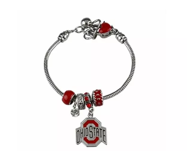 University of Ohio State-Ohio State Buckeyes – Logo Charm Bracelet