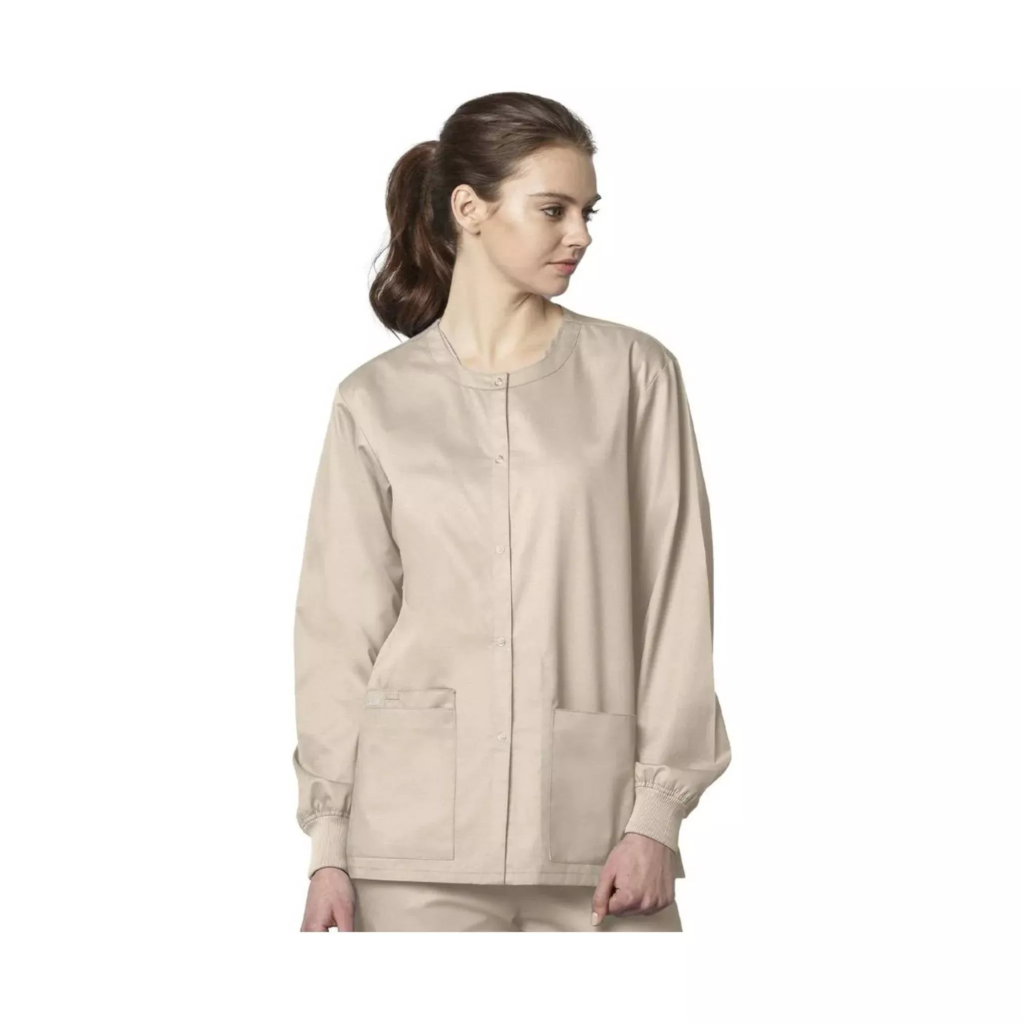Wink Work Snap Front Scrub Jacket – Khaki