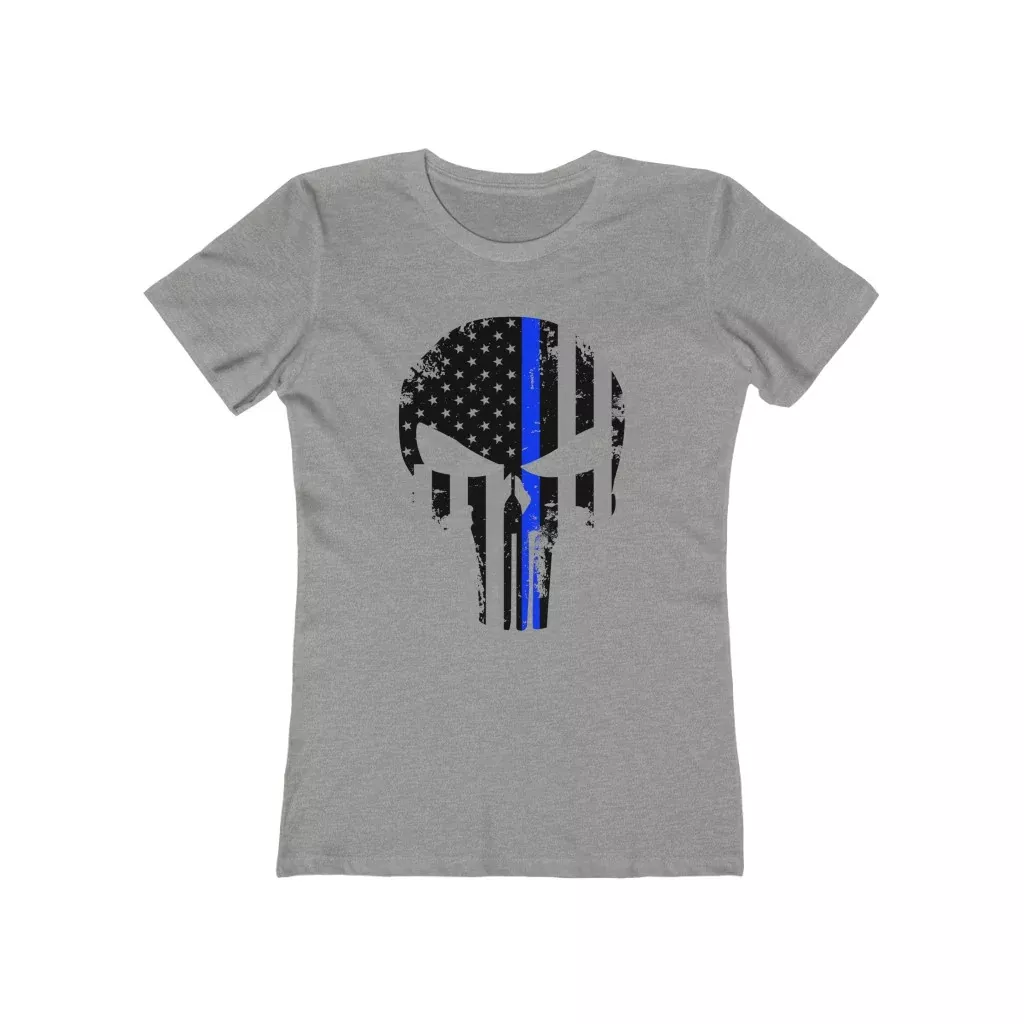 Women’s The Boyfriend Tee – Blue Line Punisher