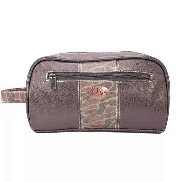 Zep-Pro Clemson Leather Toiletry Bag