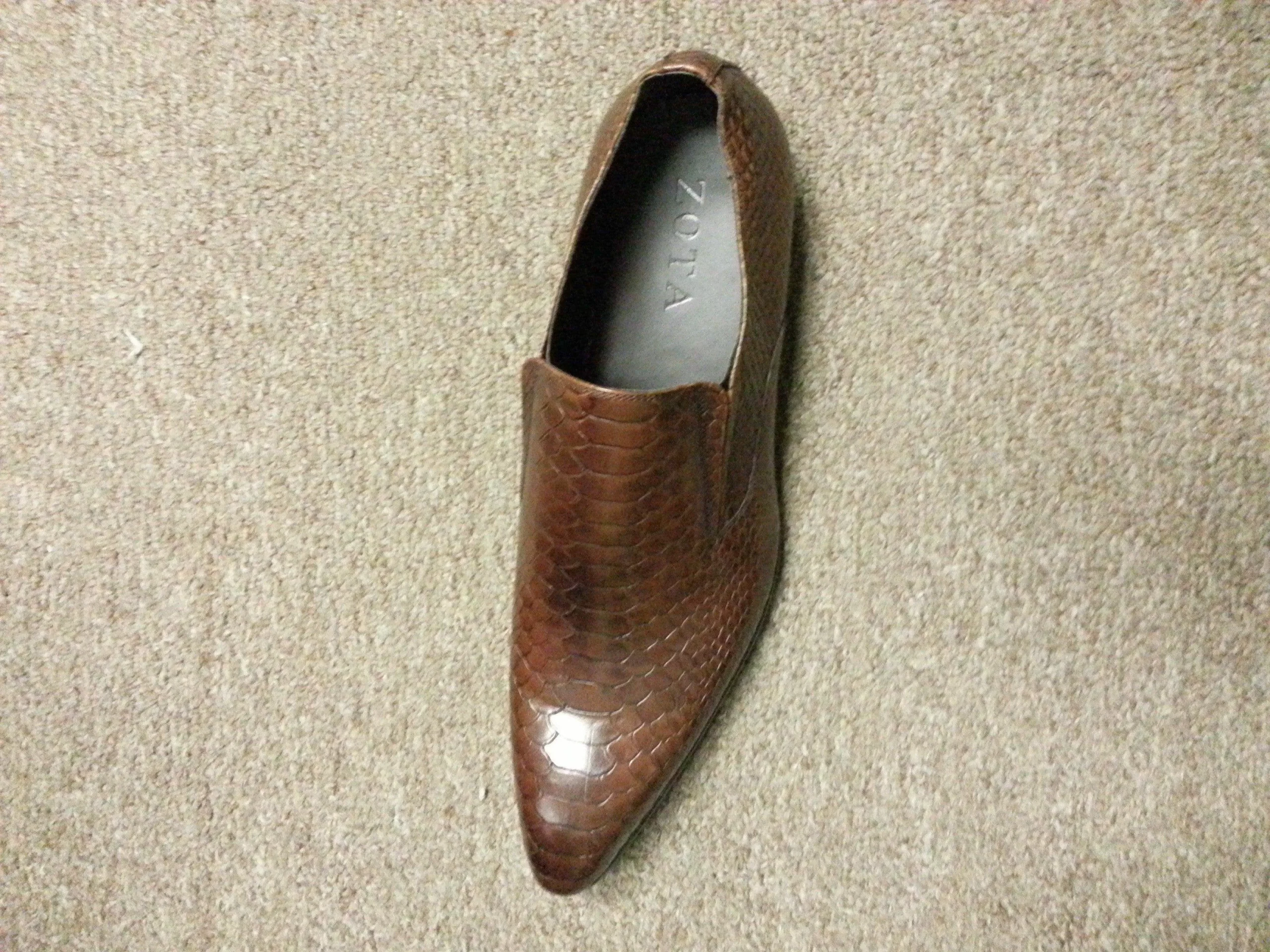 Zota Brown Exotic Print Slip On Shoe